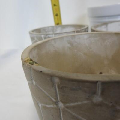 10 Planting Pots: Ceramic, Glass & 2 Plastic-Various Colors/Sizes