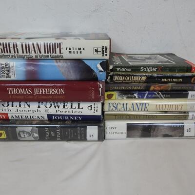 Non-Fiction Books:10 Hardback, 2 Paperback : Nelson Mandela-Colin Powell