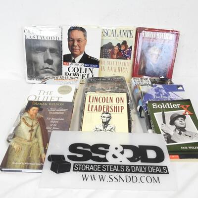 Non-Fiction Books:10 Hardback, 2 Paperback : Nelson Mandela-Colin Powell