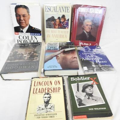 Non-Fiction Books:10 Hardback, 2 Paperback : Nelson Mandela-Colin Powell