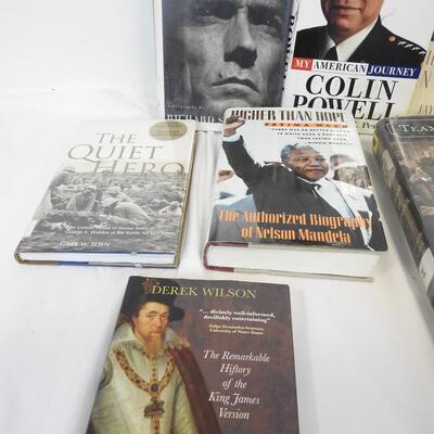 Non-Fiction Books:10 Hardback, 2 Paperback : Nelson Mandela-Colin Powell
