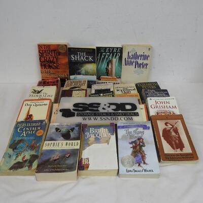 24 Paperback Books: Grisham, Crichton, Clancy, Porter, Matthiessen & More-Used