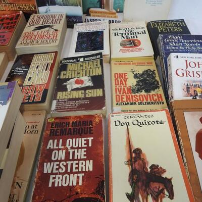 24 Paperback Books: Grisham, Crichton, Clancy, Porter, Matthiessen & More-Used