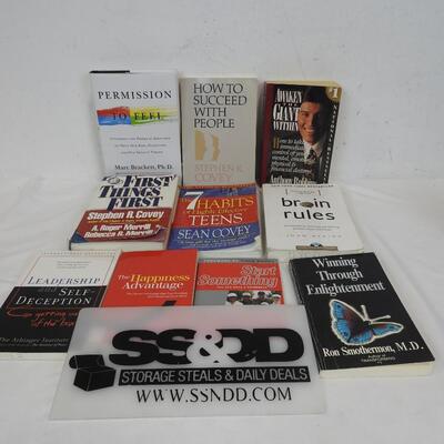 10 Books On Motivation & Enlightenment: Covey, Brackett, Robbins, Merrill, Woods