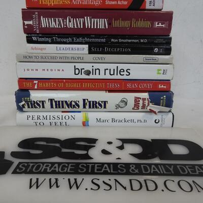 10 Books On Motivation & Enlightenment: Covey, Brackett, Robbins, Merrill, Woods