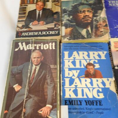 12 Non-Fiction Hardback /Paperback Books: Malcolm X, Shatner, Larry King,Rooney