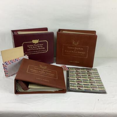 5242 Two Books of Golden State Birds and United States Stamp Collection