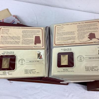 5242 Two Books of Golden State Birds and United States Stamp Collection