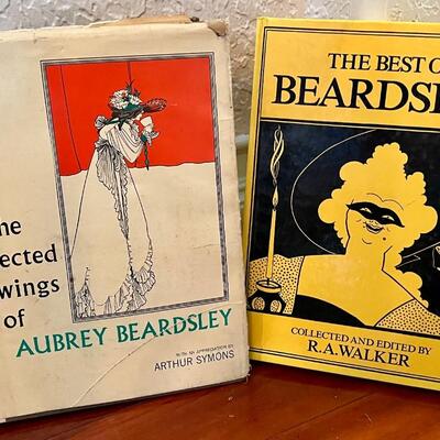 Two Audrey Beardsley art nouveau books
