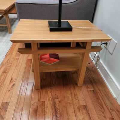 Modern Bamboo Side Table 27Lx18Wx20H