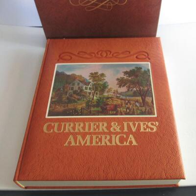 Nice! Huge Limited Edition 827/1500 Leatherbound Currier and Ives America Book, 1979