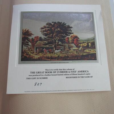 Nice! Huge Limited Edition 827/1500 Leatherbound Currier and Ives America Book, 1979