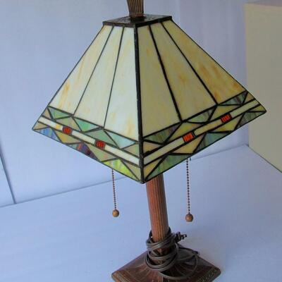 Table Top Size Smaller Lead Glass Lamp