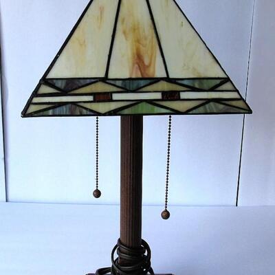 Table Top Size Smaller Lead Glass Lamp