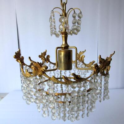 Metal and Glass Prism Ceiling Light