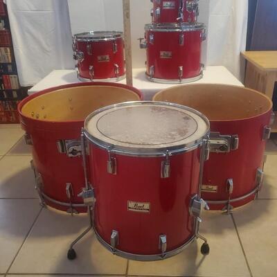 Red Pearl Drum 6 Piece Set
