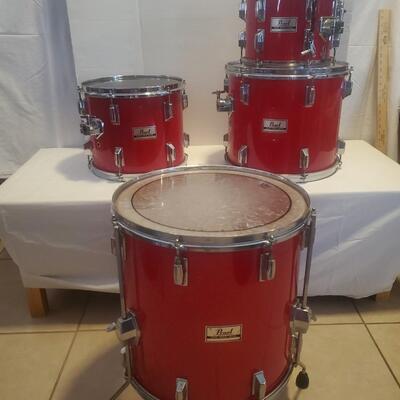 Red Pearl Drum 6 Piece Set