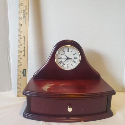 Wooden Clock with Drawer