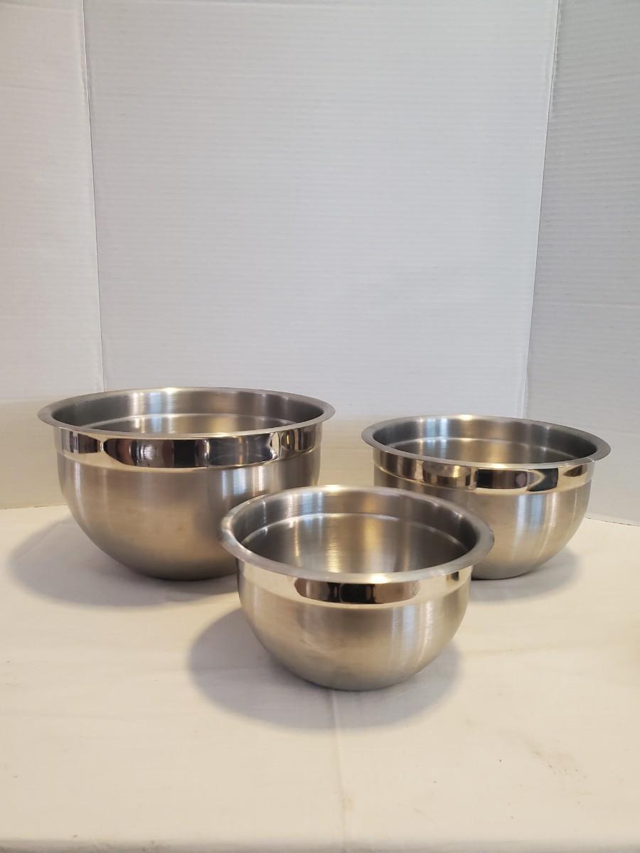 Kirkland Signature 3 Heavy Duty Nesting Stainless Steel Mixing Bowl Set 1.5qt, 3qt, 5qt Made