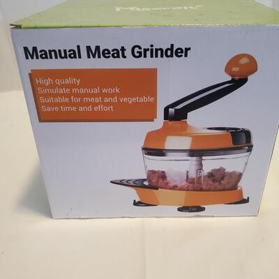New Manual Meat Grinder Orange - NIB