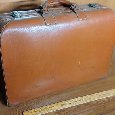 Sweet Vintage Leather Suitcase, Great Shape