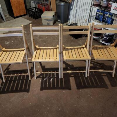 4 Wood Folding Chairs