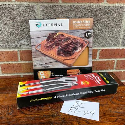 Stainless steel bbq kit and copper griddle