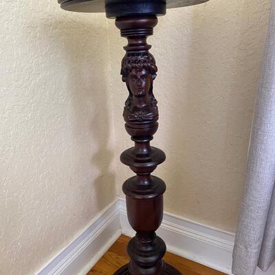 Wooden carved plant stand