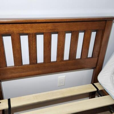 Clean Twin bed Wood Frame with a Linenspa Mattress
