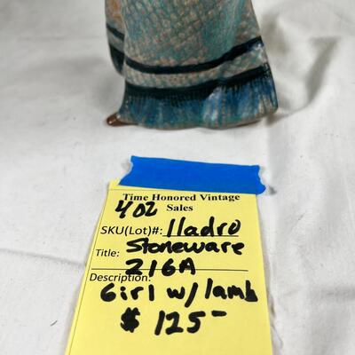 LLAdro #2161 Girl with Lamb 9" stoneware No Box