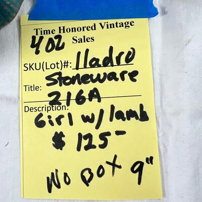 LLAdro #2161 Girl with Lamb 9" stoneware No Box
