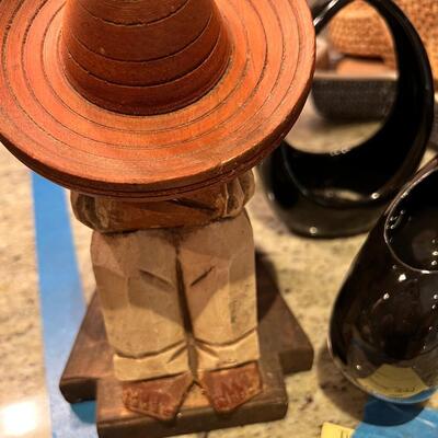 Hand Carved Mexican SoHand Carved Mexican sombrero man