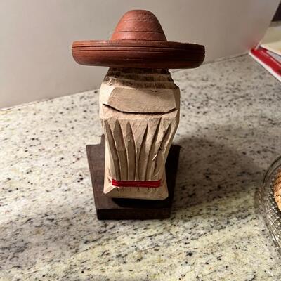 Hand Carved Mexican SoHand Carved Mexican sombrero man