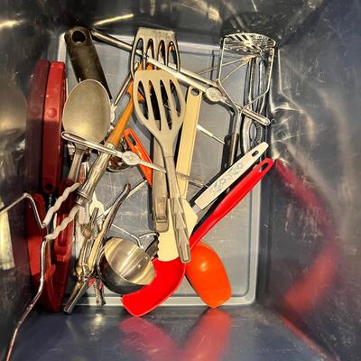 Knives, hand beaters, and kitchen utensils