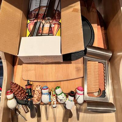 Knives, hand beaters, and kitchen utensils