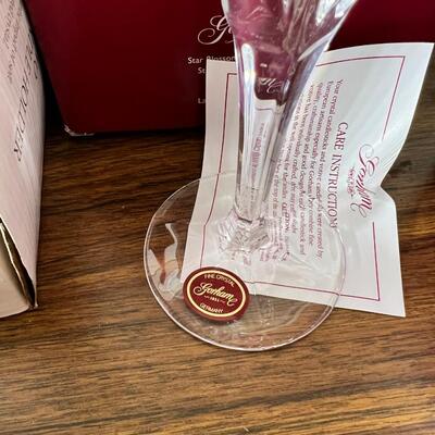 Godinger 4 Lotus Crystal Candle Holders, Table art
