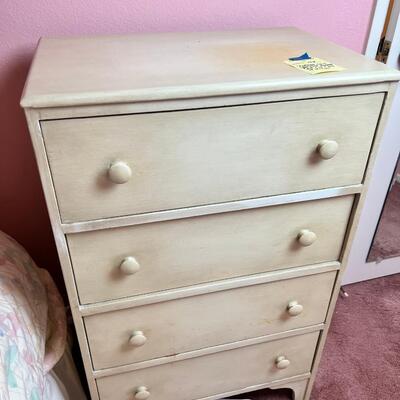Cottage Chic painted 4 Drawer wood dresser