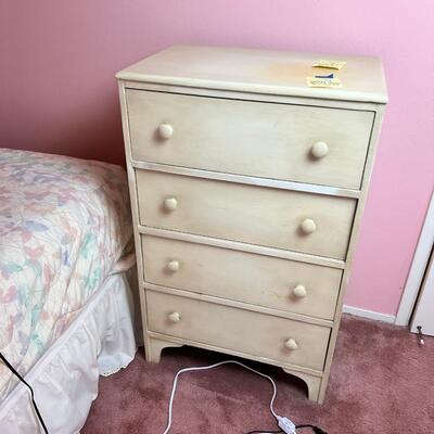 Cottage Chic painted 4 Drawer wood dresser