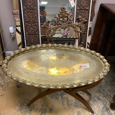 Brass Tray Top Coffee Table Lot 