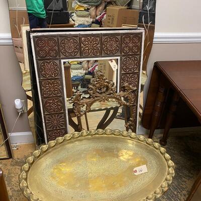 Brass Tray Top Coffee Table Lot 