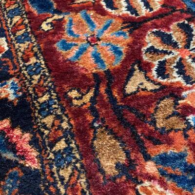 Burgandy and Navy Persian Rug 