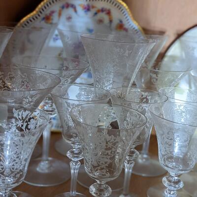 Variety Lot of Stemware, Plates, and Glassware