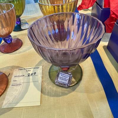 RARE 6 Vintage Hand Painted  Glassware Bohemian  Metropolitan Standard