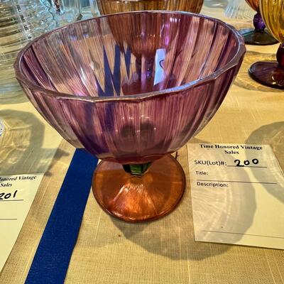 RARE 6 Vintage Hand Painted  Glassware Bohemian  Metropolitan Standard