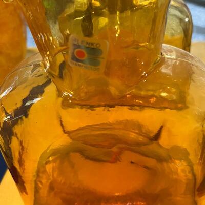 RARE with sticker MCM 3 BLENKO WATER Bottles, 4 clear water pitchers