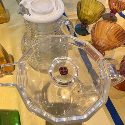 RARE with sticker MCM 3 BLENKO WATER Bottles, 4 clear water pitchers