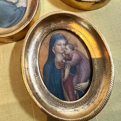Antique Russian hand painted miniature egg with Mary. 2015  Precious Moments Rosary.