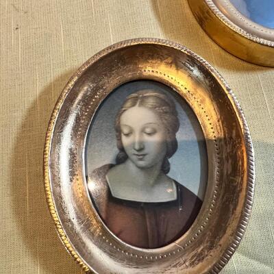 Antique Russian hand painted miniature egg with Mary. 2015  Precious Moments Rosary.