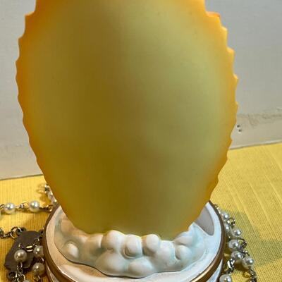 Antique Russian hand painted miniature egg with Mary. 2015  Precious Moments Rosary.