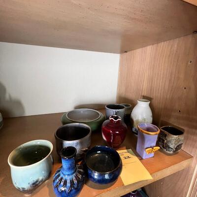 12 smaller vases and ceramic bowls